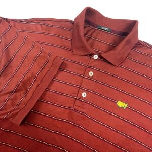 Marbas Mens XXL Masters Tournament Striped Luxury Italian Mercerized Golf Polo